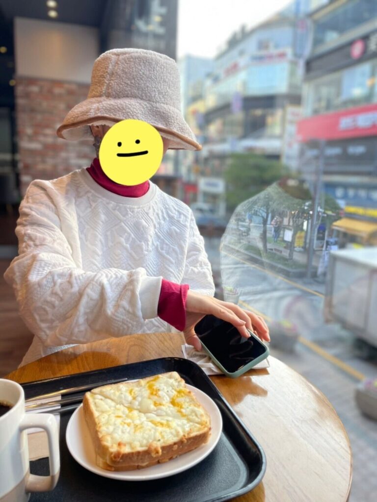 釜山で朝食を食べる